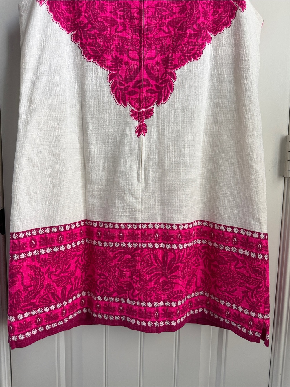 Lilly Pulitzer Hot Pink & White Sleeveless Embroidered Shift Dress + Shorts - Picture 9 of 9